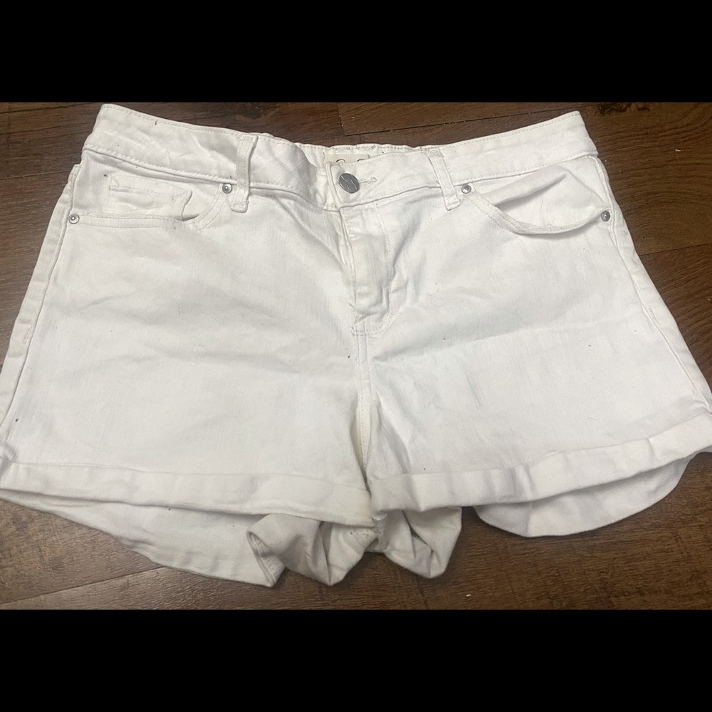 Jessica Simpson white jean short shorts